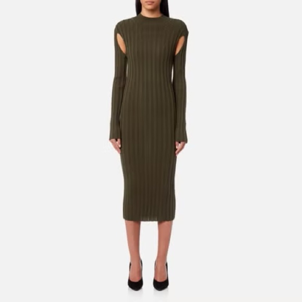 McQ - Alexander McQueen Lace Rib Open Dress XS Green